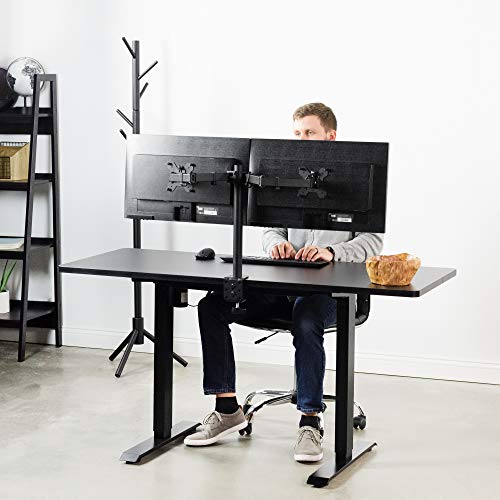 VIVO Electric Height Adjustable 60 x 24 inch Stand Up Desk, Black Solid One-Piece Table Top, Black Frame Standing Workstation, Home & Office Furniture Sets, DESK-KIT-B06B