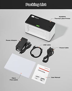 MUNBYN Thermal Label Printer 300DPI, 4x6 Shipping Label Printer for Shipping Packages & Small Business, Thermal Printer for Shipping Labels with USPS UPS Shopify Ebay, One-Click Setup for Windows Mac