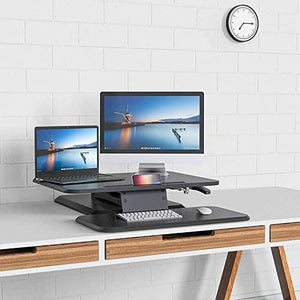 RMENST Height Adjustable Standing Desk Converter - Sit-Stand Computer Workstation for Home & Office