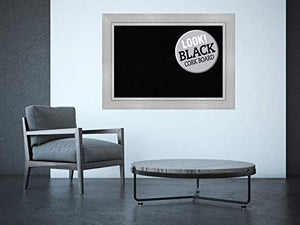 Framed Black Cork Board Bulletin Board | Black Cork Boards Romano Silver Frame | Framed Bulletin Boards | 43.25 x 31.25