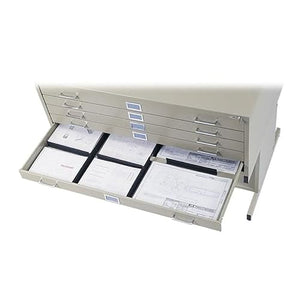 Scranton & Co 5 Drawer Modern Metal Flat Files Cabinet in Black