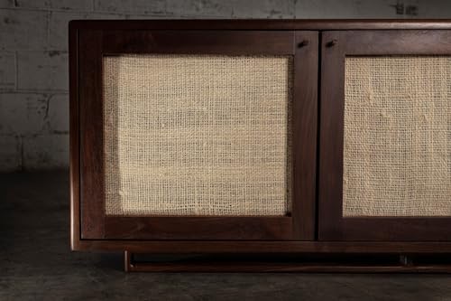 Lschool Contemporary Ixtle Walnut Finish Credenza