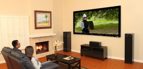 Elite Screens Lunette 2 Series, 100-inch Diagonal 16:9, Curved Home Theater Fixed Frame Projector Screen, CURVE100WH2