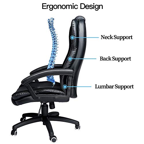 Office Chair high Back, Luxury Leather Chair Swivel Chair Ergonomic Ergonomic Leather Leather Office Chair with Swivel Control, Executive Executive Chair (2)