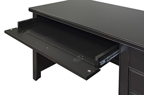 Martin Furniture  Kathy Ireland Tribeca Loft Black Single Pedestal Desk
