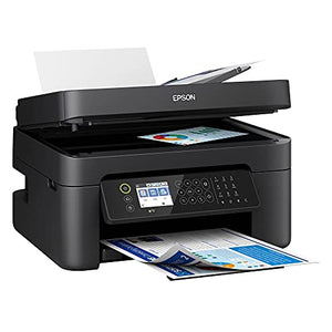 Epson Workforce WF-2850 All-in-One Wireless Color Inkjet Printer, Black - Print Scan Copy Fax - 10 ppm, 5760 x 1440 dpi, 8.5 x 14, Auto 2-Sided Printing, 30-Sheet ADF, Voice-Activated, Cbmoun