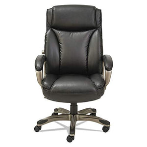 Alera Veon Series Executive High-Back Leather Chair with Coil Spring Cushioning, Black