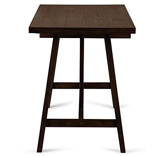 SIMPLIHOME Dylan SOLID WOOD Modern Industrial 60 inch Wide Home Office Desk, Writing Table, Workstation, Study Table Furniture in Dark Tobacco Brown