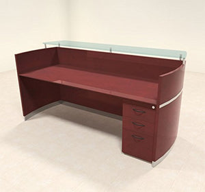 UTM Furniture Modern Glass Counter Reception Desk Set, 2pc - RO-NAP-R2