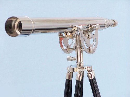 Hampton Nautical  Floor Standing Chrome Anchormaster Telescope, 65", Chrome