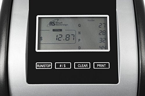Royal Sovereign 4 Row Electric Coin Counter With Patented Anti-Jam Technology & Digital Counting Display (FS-44P),Black