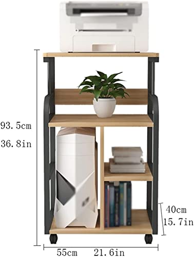 JUNNIU Computer Tower Stand with Wheels | Multi-layer Heavy-duty Printer Table | CPU Storage Rack
