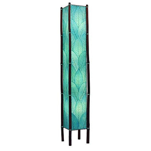 Eangee Home Design Fortune Giant Floor Lamp Sea Blue Shade - Real Cocoa Leaves - 11"x11"x72