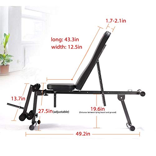 QPBP Commercial Training Stool Multifunction Weight Bench,Height Adjustable Foldable Barbell Bench Dumbbell Weightlifting Bed Workout Stool Strength Training Equipment,Fit for Home/Gym
