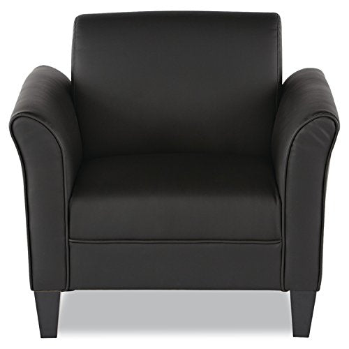 Alera ALERL23LS10B Reception Lounge Series Club Chair, Black/Black Leather