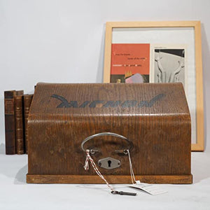 Amdsoc Rare Pointer English Typewriter with Ribbon and Wooden Box