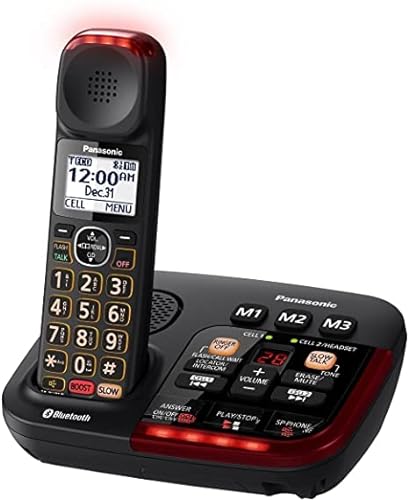 Panasonic Amplified Cordless Phone - 2 Handset with Bluetooth & Voice Volume Booster