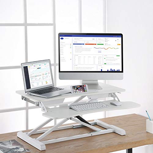 Stand up desk converter Standing Desk Converter, Electric Height Adjustable Sit-Stand Desk, Office Workstation, Rise From 10.6-50cm for PC Computer Screen, Keyboard, Laptop standing riser workstation