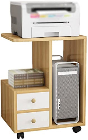 JUNNIU Computer Tower Stand with Multi-layer Storage Rack and Wheels