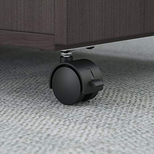 Bush Business Furniture 400 Series 72W x 30D Height Adjustable Standing Desk with Credenza and Storage in Storm Gray