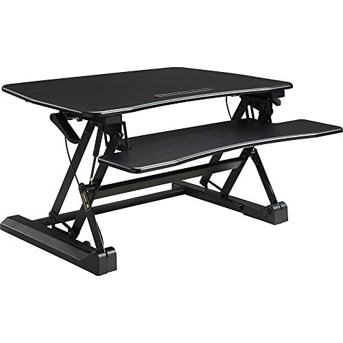 Lorell Sit-to-stand Gas Lift Desk Riser, Black
