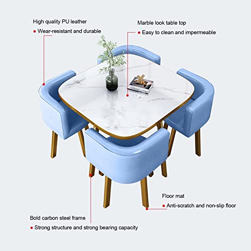 KUKIXO Business Reception Coffee Table and Chair Set - Retro Style PU Leather Chair with Metal Legs, Dark Gray
