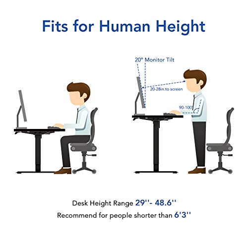 FlexiSpot Standing Desk Hand Crank Height Adjustable Desk Whole-Piece Desk Board Electric Sit Stand Desk Home Office Table (White Frame + 48x30 inches Maple Top)