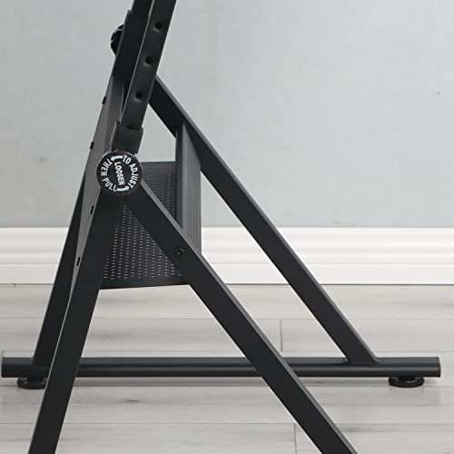Vanchko Adjustable Drafting Table Craft Station with Tempered Glass and Chair
