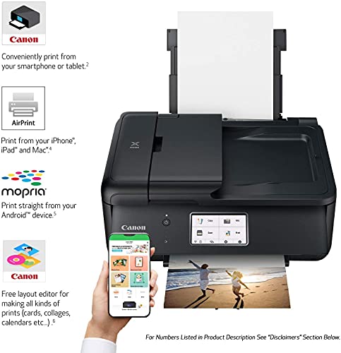 Canon All-in-One Printer for Home Office Copier Scanner Fax Auto Document Feeder Photo and Document Printing Airprint (R) and Android Printing + Bonus Set of Ink and Printer Cable