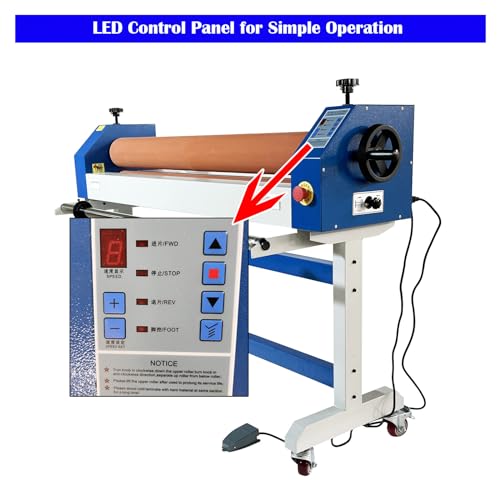 INTBUYING 51in Electric/Manual Cold Laminator with 5.1in Rubber Rollers