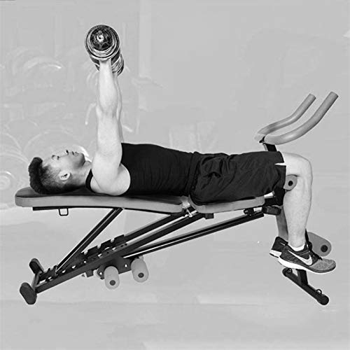 DSWHM Safety Comfortable Adjustable Fitness Benches Strength Training Equipment Adult Abdomen Machine Sit-up Chair Weightlifting Dumbbell Bench Indoor Fitness Equipment