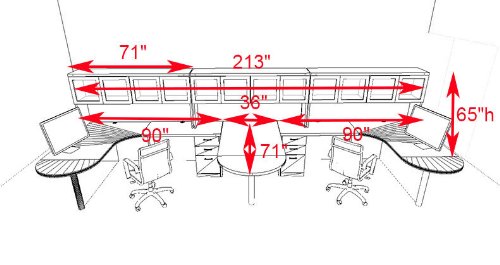 UTM Furniture Modern Executive Office Workstation Desk Set, CH-AMB-S58