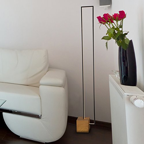 VONN Silva VSSF5109BL 60" Floor Lamp in Plated Black Wood Finish Integrated LED, 8.75" L x 6" W x H