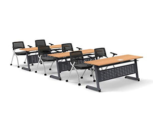 Team Tables 6 Person Folding Training Meeting Seminar Classroom Table with Power+USB Outlet