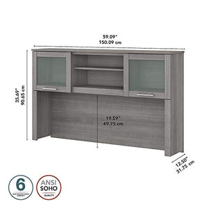 Bush Furniture Somerset Desk Hutch, 60W, Platinum Gray