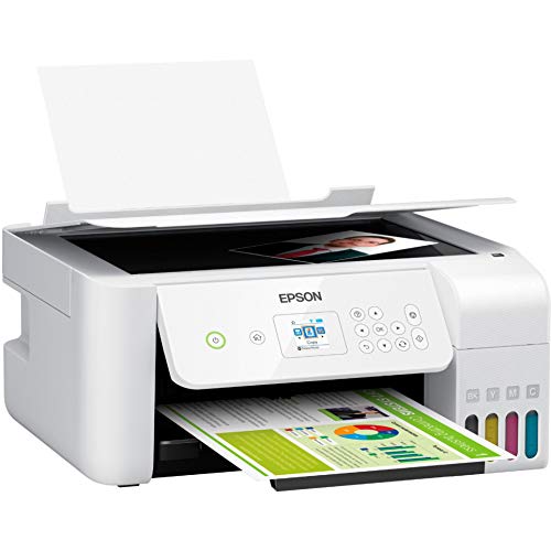 Epson EcoTank ET Series Wireless Color All-in-One Supertank Inkjet Printer/Print Scan Copy/White