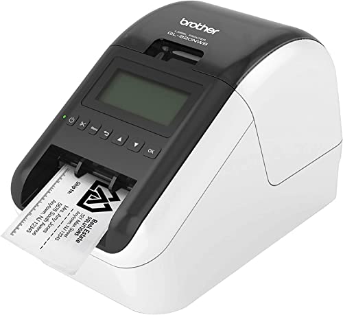 Brother QL-820NWB Ultra Flexible Label Printer - WiFi, Ethernet, Bluetooth - 110 Labels/Min, 300 x 600 dpi, Auto Cutter, 1 Roll of 400 Labels