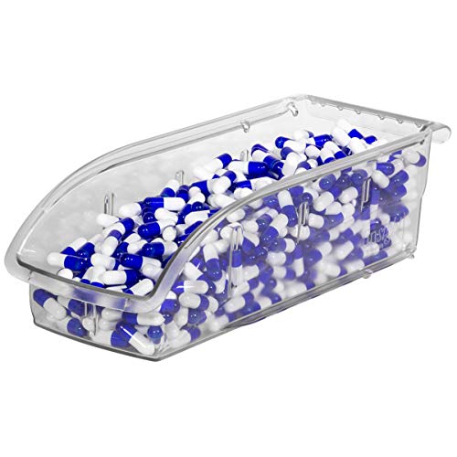 Akro-Mils 305A5 Insight Ultra-Clear Hanging and Stacking Plastic Storage Bin, (10-7/8-Inch x 4-1/8-Inch x 3-1/4-Inch), Clear, (12-Pack)