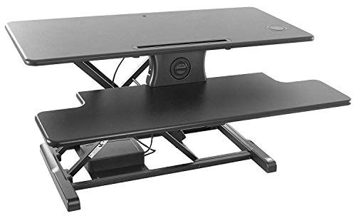 Stand Steady Flexpro Hero Power | Electric Standing Desk Converter/Desk Riser with Wireless Charging | Turns Any Desk into a Sit to Stand Up Desk | Integrated Phone/Tablet Holder (37.5 Inch/Black)