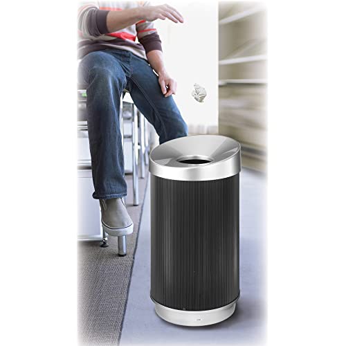 Safco Products 9799BL At-Your-Disposal Vertex Trash Can, 38-Gallon, Black