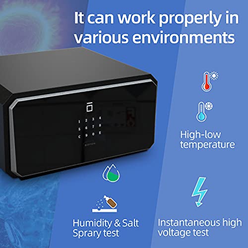 BOFON 1.45 Cubic Fingerprint Password Safe Box,Pistol Safe,Security Box with Key, ,Safety Boxes for Home,Cabinets for Office,Lock Box