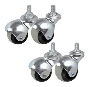 IkiCk 2 Inch Spherical Nylon Furniture Casters 4 Pack - Swivel Fixed Plate Casters for Sofa, Cabinet, Office Chair
