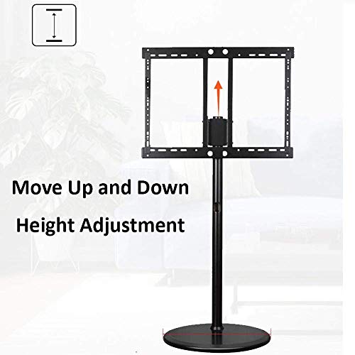 YokIma Swivel TV Floor Stand for 70-120" TVs, Black Stainless Steel Cabinets, Height Adjustable - Max Vesa 1200x600mm