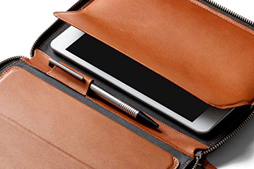 Bellroy Work Folio A5 (Premium Leather Portfolio, Zipper Closure, Organizers A5 Notebooks, Pens, Phone, Cards & More) - Caramel