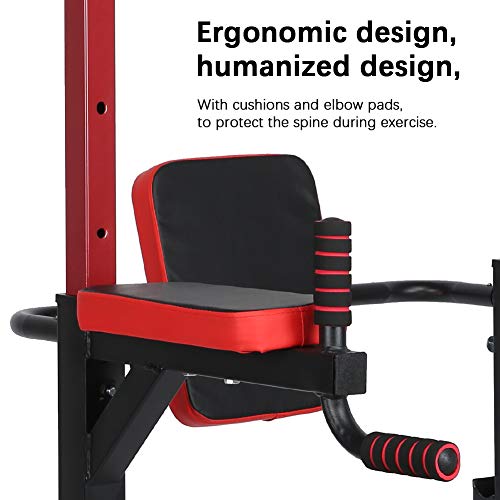 Zerone Power Tower Dip Station Pull Up Bar, Steel Horizontal Bar Pull‑up Trainer for Home Gym Strength Training Fitness Equipment 150 kg