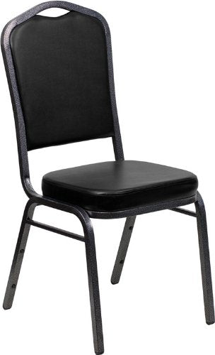 LIVING TRENDS Marvelius Crown Back Banquet Chair - Black Vinyl (20 Pack)