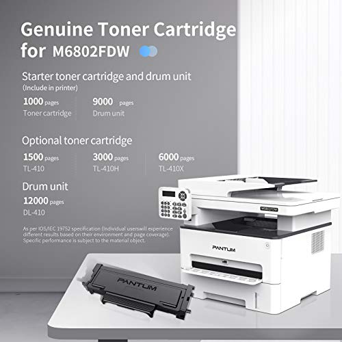 Pantum M6802FDW Wireless Monochrome Laser Printer Scanner Copier Fax All in One, Wireless Networking and Duplex Printing for Home and Office Use (V1X47B)