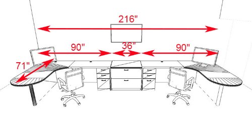 UTM Modern Executive Office Workstation Desk Set, CH-AMB-S71