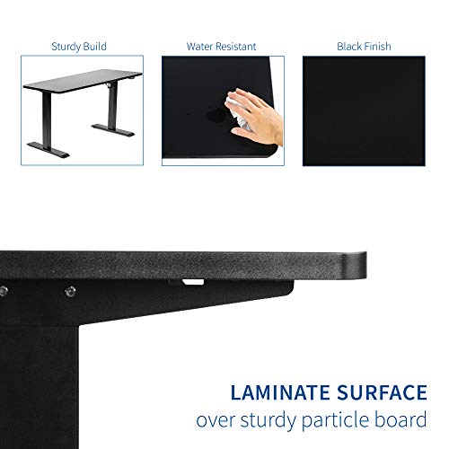 VIVO Electric Height Adjustable 60 x 24 inch Stand Up Desk, Black Solid One-Piece Table Top, Black Frame Standing Workstation, Home & Office Furniture Sets, DESK-KIT-B06B