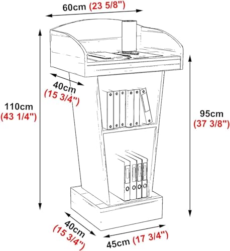 SMuCkS Wood Lectern Podium - Stable & Durable Business Conference/Lecture Hall Speaking Podium